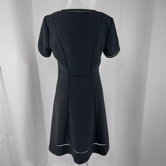 NWOT! BANANA REPUBLIC! ELEGANT BLACK PICOT TRIMMED "LITTLE BLACK DRESS!" SZ 6 - Picture 5 of 8